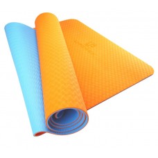 Коврик для йоги и фитнеса U-POWEX TPE Yoga mat Orange/Blue (183х61х0.6)