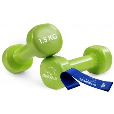 Гантели виниловые PowerPlay 2*1,5 кг. PP_4103 Зеленые (2шт. - пара)