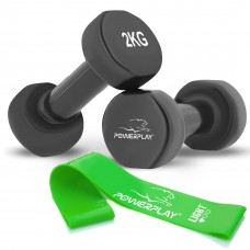 Гантель виниловый PowerPlay 4125 Achilles 2*2 кг. Черные (2шт.)