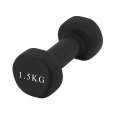 Гантель виниловая 1,5 кг PP_4121 Черная (1шт.)