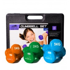 Набор гантелей в кейсе 12 кг. PowerPlay 4118 Fitness Dumbells (2шт.*1кг. 2шт.*2кг. 2шт.*3кг.)