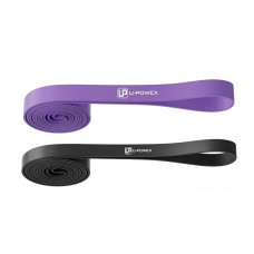 Резиновые петли для тренировок U-POWEX UP_1072 Power Band набор 2шт. Black/Purple (9-39kg)