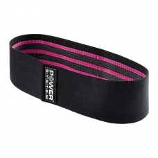 Тканевая резинка для фитнеса и спорта Power System PS-4091 Booty Band LVL 1 Black/Pink (d_64 см. нагрузка 18-23кг.)