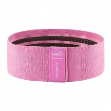 Тканева гумка для фітнесу та спорту PowerPlay 4111 Hip Band M Medium Рожева (d_76cm)