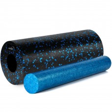 Массажный ролик (роллер) гладкий PowerPlay PP-4348 2 in 1 EPP Foam Roller Черно/Синий (33x14см.)