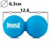 Массажный двойной мяч силиконовый PowerPlay PP-4355 Silicone Lacrosse Peanut Ball (6.3*12.6см.) Синий