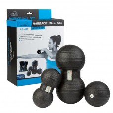 Набор массажных мячиков PowerPlay 4007 EPP Massage Ball Черные (3 шт.)