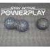 Набор для йоги PowerPlay PP_4008 EPP Foam Roller Set роллер + 2 массажных мяча Черно-синий