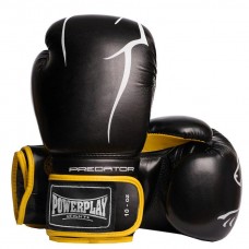 Боксерские перчатки PowerPlay 3018 Jaguar Черно-Желтые 10 унций