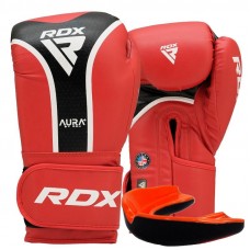 Боксерские перчатки RDX AURA PLUS T-17 Red/Black 16 унций (капа в комплекте)