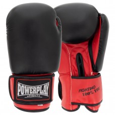 Боксерские перчатки PowerPlay 3004 Classic Черно-Красные 10 унций