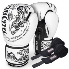 Боксерские перчатки Phantom Muay Thai White 14 унций (бинты в подарок)