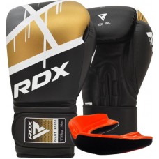 Боксерские перчатки RDX F7 Ego Black Golden 14 унций (капа в комплекте)