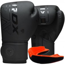 Боксерские перчатки RDX F6 Kara Matte Black 10 унций (капа в комплекте)