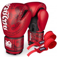 Боксерские перчатки Phantom Muay Thai Red 12 унций (бинты в подарок)