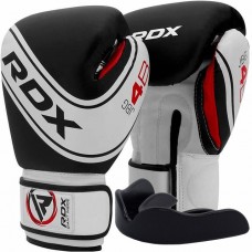 Боксерские перчатки RDX 4B Robo Kids White/Black 6 унций (капа в комплекте)