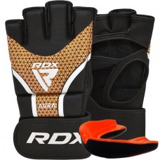 Перчатки ММА RDX AURA PLUS T-17 Black Golden L (капа в комплекте)
