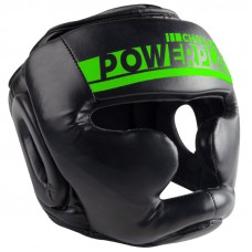Боксерский шлем тренировочный PowerPlay 3048 Черно-Зеленый M