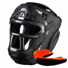 Боксерский шлем Phantom APEX Cage Black (капа в подарок)
