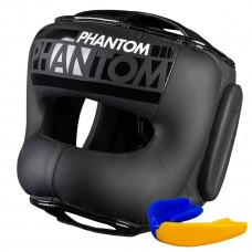 Боксерский шлем Phantom APEX Face Saver Black (капа в подарок)