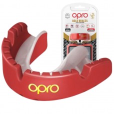 Капа OPRO Gold Braces под брекеты взрослая (возраст 11+) Red/Pearl (art.102506003)