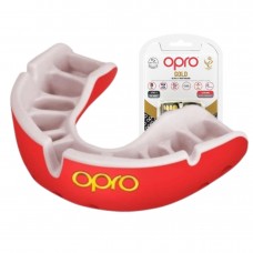 Капа OPRO Gold взрослая (возраст 11+) Red/Pearl (art.102504004)