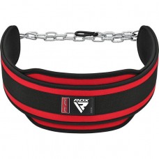 Пояс для обременений с цепью RDX PRO DIPPING BELT 2 LAYER неопреновый Red