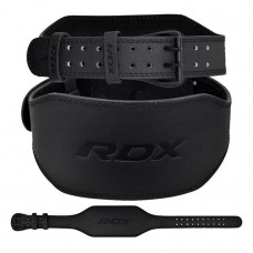 Пояс для тяжелой атлетики RDX 6 кожаный Full Black L
