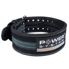 Пояс для пауэрлифтинга Power System PS-3800 PowerLifting кожаный Black/Grey Line M