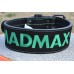 Пояс для тяжелой атлетики MadMax MFB-301 Suede Single Prong кожаный Black/Green XXL