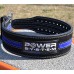 Пояс для пауэрлифтинга Power System PS-3800 PowerLifting кожаный Black/Blue Line XXL