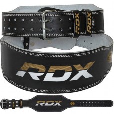 Пояс для тяжелой атлетики RDX 6 кожаный Black Gold M