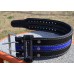 Пояс для пауэрлифтинга Power System PS-3800 PowerLifting кожаный Black/Blue Line L