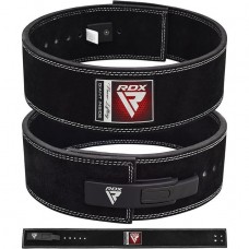 Пояс для тяжелой атлетики RDX 4 Pro Liver Buckle кожаный Black Plus M