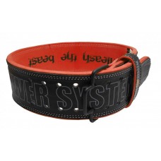Пояс для тяжелой атлетики Power System PS-3830 Beast кожаный Black/Red XL