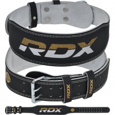 Пояс для тяжелой атлетики RDX 4 кожаный Black Gold 2XL