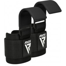 Крюки для тяги на запястье RDX W5 Gym Hook Strap Black Plus