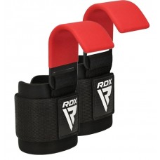Крюки для тяги на запястье RDX W5 Gym Hook Strap Red Plus