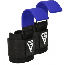 Крюки для тяги на запястье RDX W5 Gym Hook Strap Blue Plus