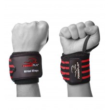 Кистовые бинты PowerPlay 3081 Gym WristT Wraps Черно-Красные