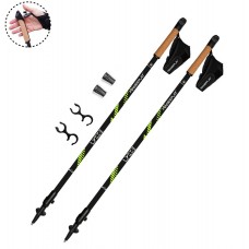 Палки для скандинавской ходьбы PowerPlay 9104 Lykke 80-135 см Black/Green (пара)