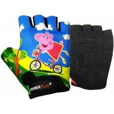 Велоперчатки детские PowerPlay 5473 Peppa Pig голубые XS (возраст 7-9 лет)