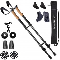 Трекинговые палки PowerPlay 9110 Friluftsliv Black/White 80-135 см (пара) + 2-я пара сапог + чехол