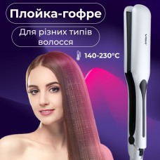 Щипцы гофре для волос профессиональные 45 Вт, выпрямитель плойка с ЖК дисплеем и индикатором работы VGR V-557