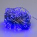 Гирлянда нить 10м на 200 LED лампочек светодиодная прозрачный провод 8 режимов Синий