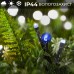 Гирлянда нить 10м на 200 LED лампочек светодиодная черный провод 8 режимов работы Синий