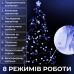 Гирлянда нить 10м на 200 LED лампочек светодиодная черный провод 8 режимов работы Синий