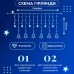 Гирлянда штора светодиодная GarlandoPro звезда и елка 120LED 3х0,9 м 8 режимов Синий