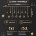 Гирлянда штора 3х0,7 м Звезды на 108 LED лампочек светодиодная 6 больших и 6 маленьких звезд 9 В 8 режимов