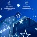 Гирлянда штора 3х0,7 м Звезды на 108 LED лампочек светодиодная 6 больших и 6 маленьких звезд 9 В 8 режимов